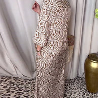 WW | Vintage Bedrucktes Maxikleid mit Reverstaschen