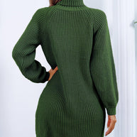 WW | Schicke Herbst Strickkleid mit Kragen und Knopfverschluss für Frauen