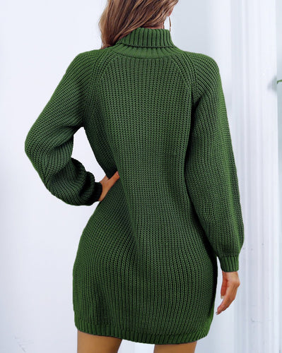 WW | Schicke Herbst Strickkleid mit Kragen und Knopfverschluss für Frauen