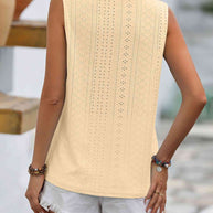 WW | Gespaltene Spitze V-Ausschnitt Ärmelloses Shirt