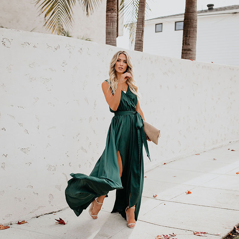 WW | Exquisiter Hals ärmelloses Langes Modekleid