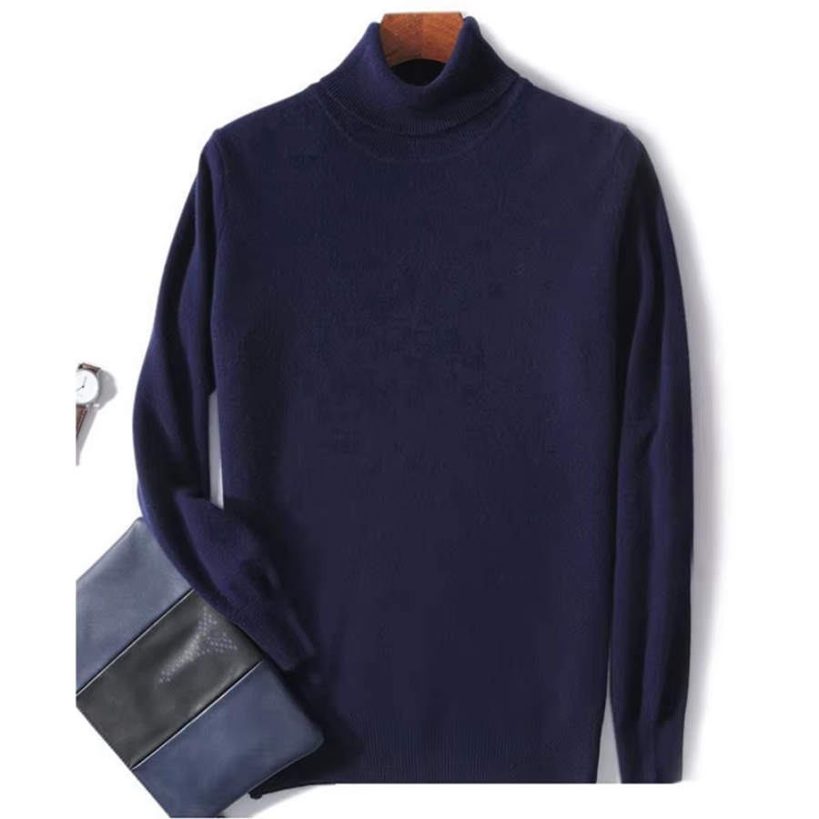 WW | Herren Wollpullover Mit Rollkragen Und Schlankem Design