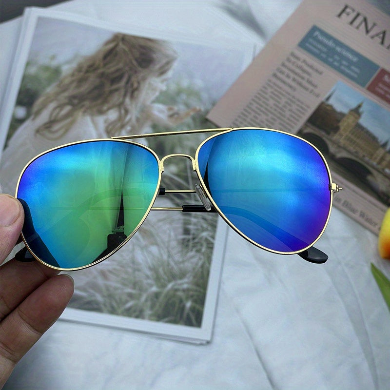 W&W Mode | Klassische Aviator-Sonnenbrille mit Goldenem Rahmen für Damen