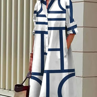 WW | Kleid mit Taschen und Geometrischem Aufdruck