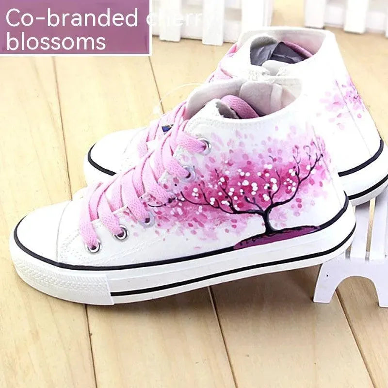 WW | Handgeschilderde hoge stof sneakers
