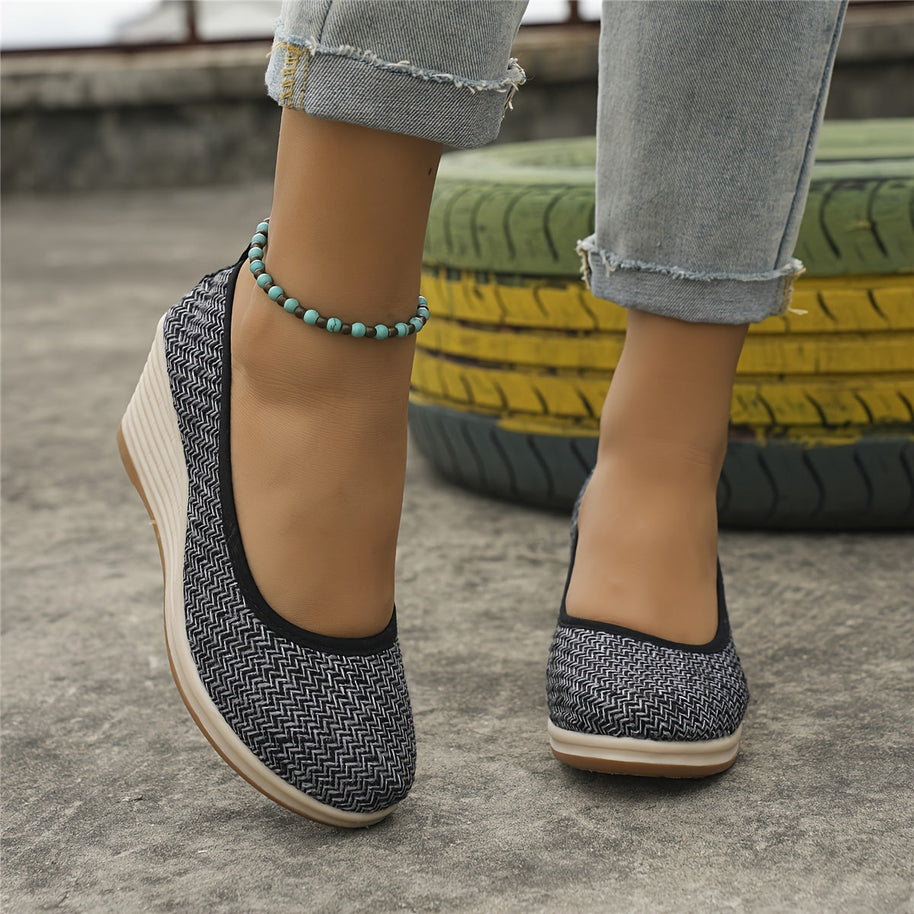 WW | Atmungsaktive Slipper Mit Keilabsatz Schuhen