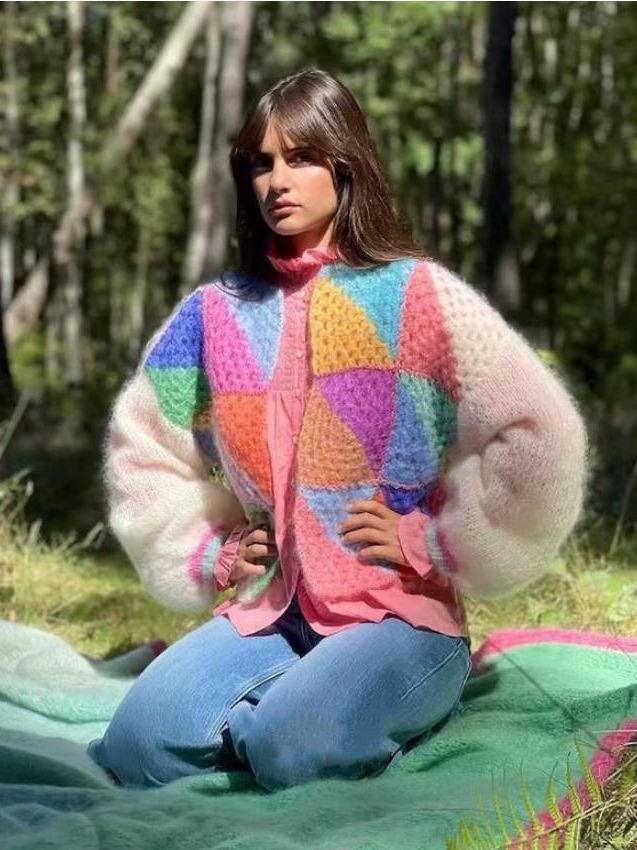 WW | Gestreifter Offener Pullover