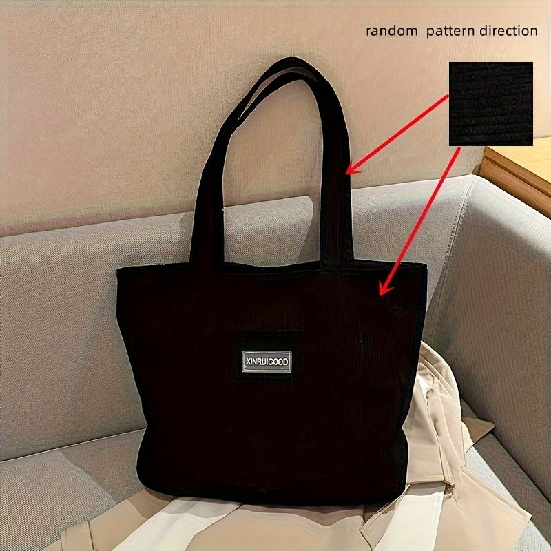 Damen Cordtasche mit geräumigem Innenfach und vielseitiger Trageweise