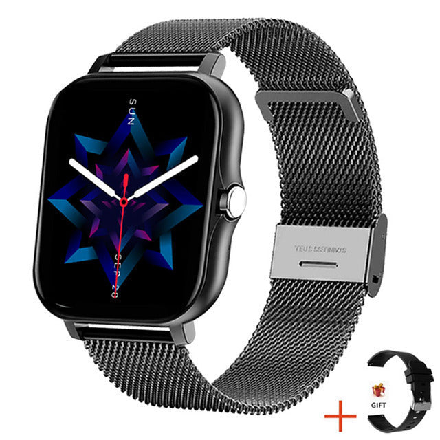 Smartwatch mit 1,69-Zoll-Touchdisplay, Schrittzähler und Herzfrequenzmessung