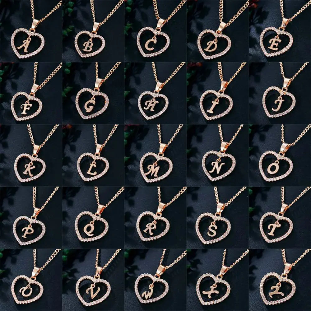 WW | Buchstaben Zirkon Liebe Kette Schmuck Anhänger