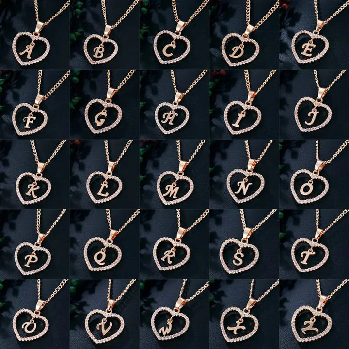 W&W Mode | Buchstaben Zirkon Liebe Kette Schmuck Anhänger