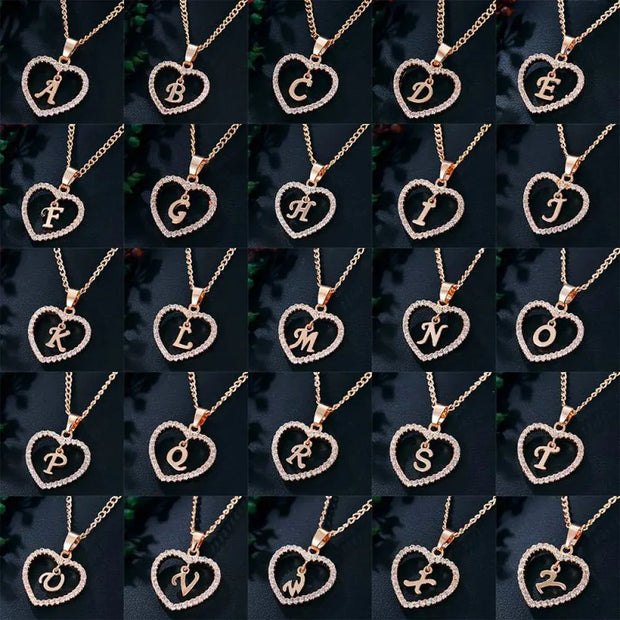 WW | Buchstaben Zirkon Liebe Kette Schmuck Anhänger