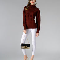 Celina™ - Damen Rollkragenpullover mit langen Ärmeln und Kabelstrick