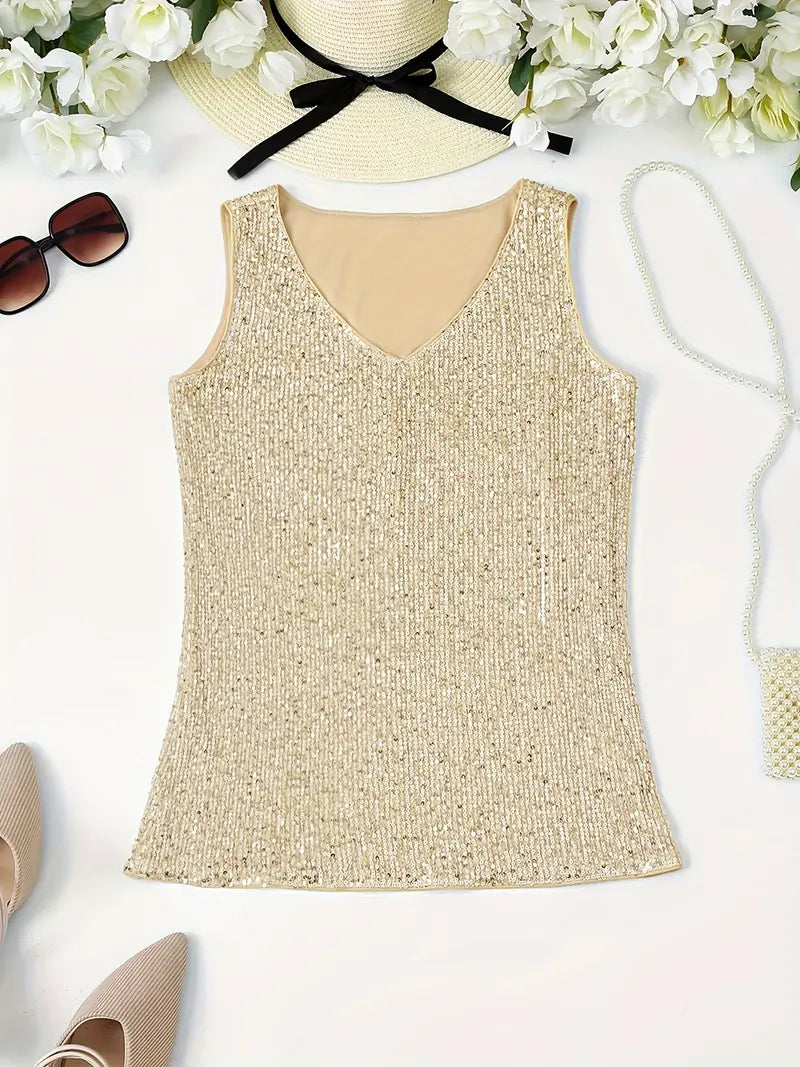 WW | Elegantes Ärmelloses Top mit Pailletten