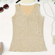 WW | Elegantes Ärmelloses Top mit Pailletten