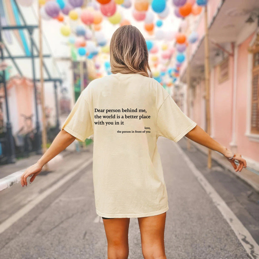W&W Mode | Damen T-Shirt Mit Rundhalsausschnitt Und Slogan