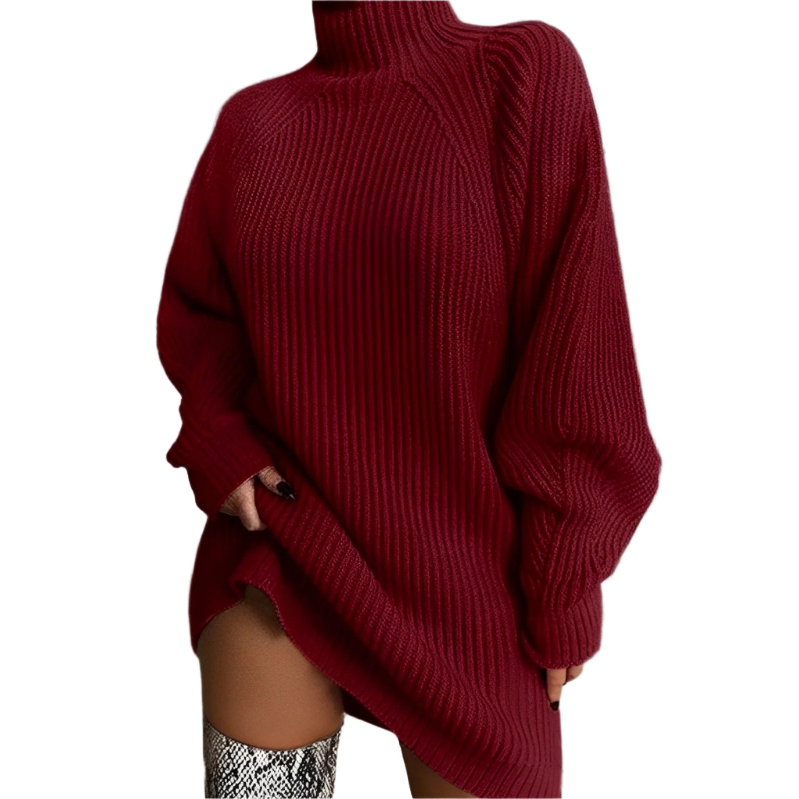 WW | Warmes Strickkleid Mit Rollkragen