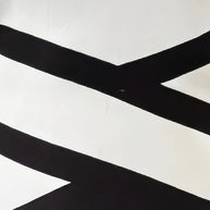 WW | Schwarzes Kleid mit Streifen Ohne Ärmel Elegante A-Linie mit V-Ausschnitt