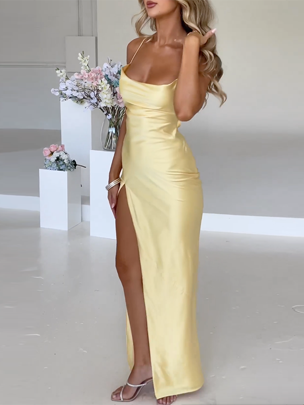 WW | Elegantes Maxikleid Mit Seitenschlitz Für Damen