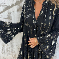 WW | Boho Metallic Hemdkleid