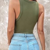 WW | Tanktop Eingebauter Bh Gerippter Rundhals