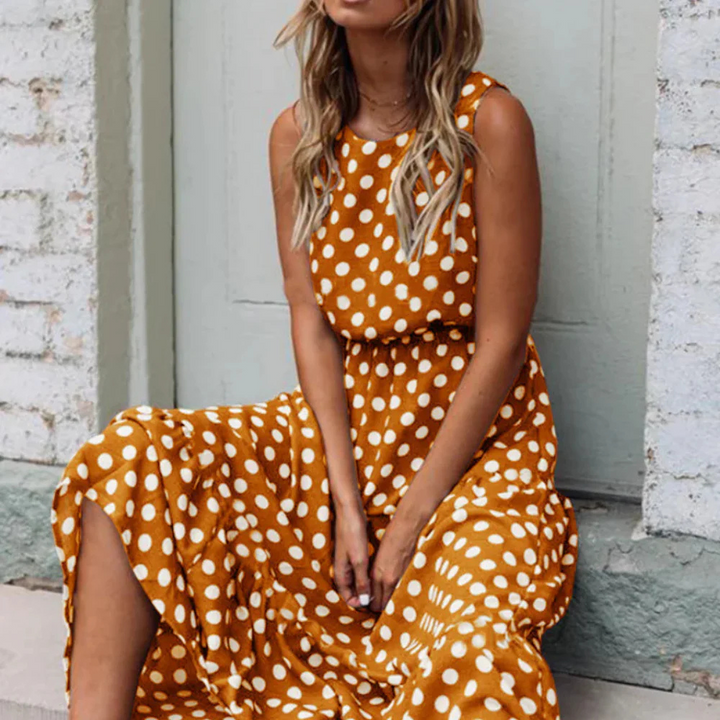 W&W Mode | Schwarzes Polka Dot Midikleid Für Einen Retro Chic Look