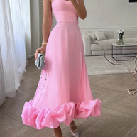 WW | Elegantes Maxikleid mit gerüschtem Saum für Damen