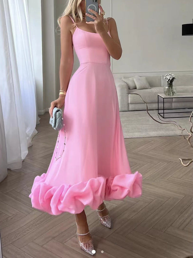 WW | Elegantes Maxikleid mit gerüschtem Saum für Damen