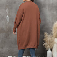 WW | Plus Size Langarm Taschen Cardigan