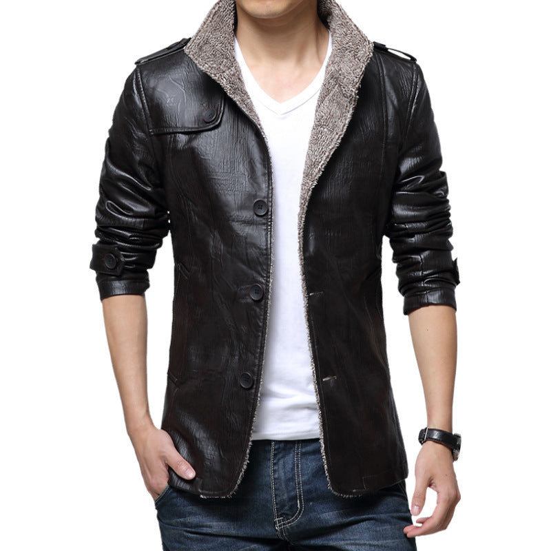 WW | herren lederjacke mit fleecefutter