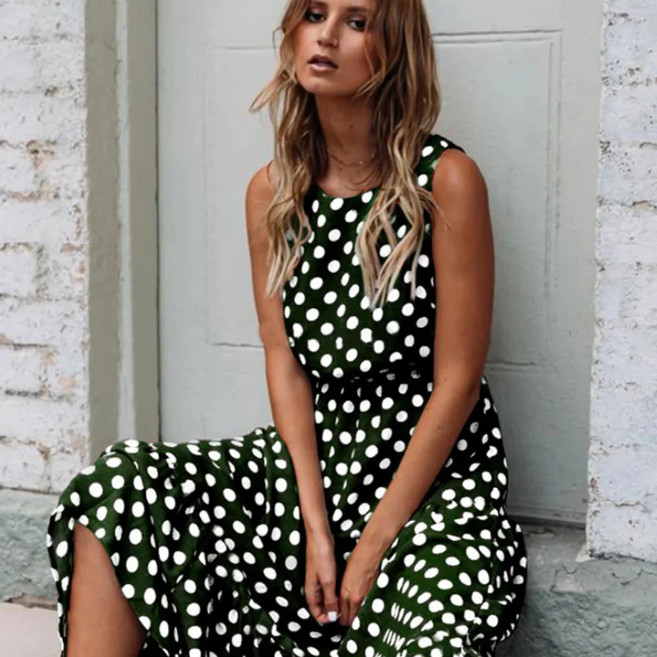 W&W Mode | Schwarzes Polka Dot Midikleid Für Einen Retro Chic Look