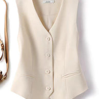 WW | Rosiedress V Neck Knopfleiste Eingrifftaschen Blazer Weste