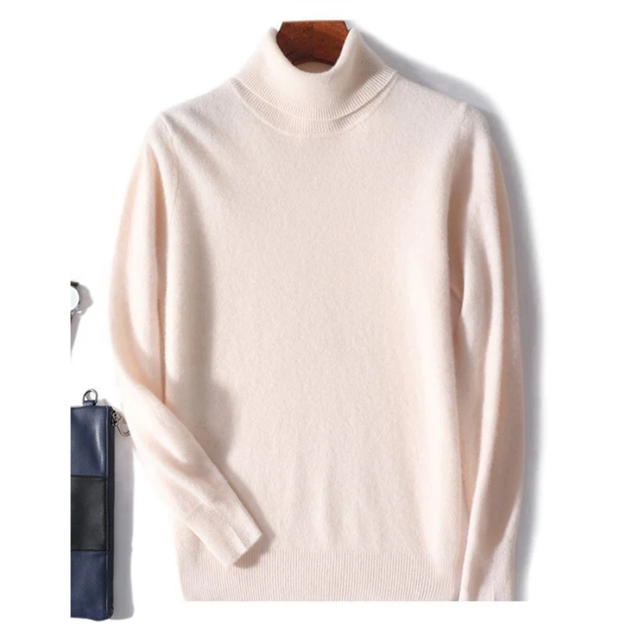 WW | Herren Wollpullover Mit Rollkragen Und Schlankem Design