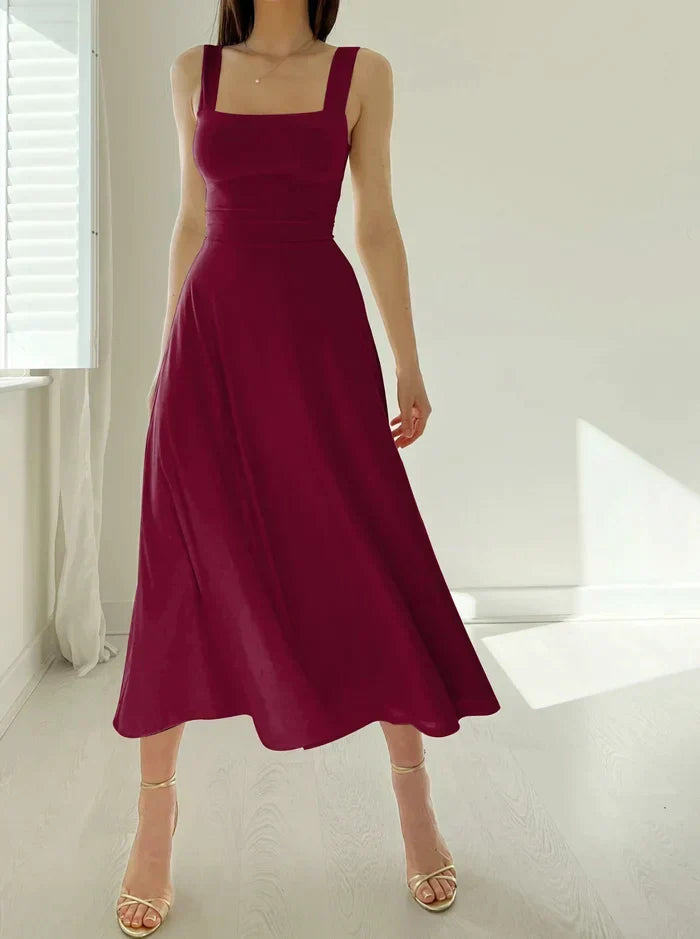 W&W Mode - Elegantes ärmelloses A-Linien-Midikleid – Zeitloser Chic | Fit-and-Flare Midikleid – Perfekt für jeden Anlass