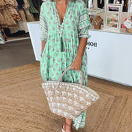 WW | Bohemian Geschichtetes Maxi-Kleid für Damen