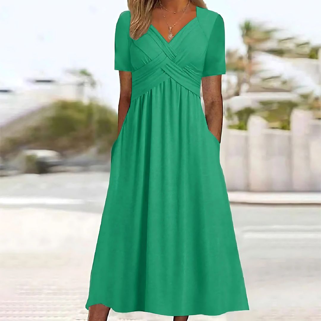 W&W Mode | Elegantes Midikleid Mit V-ausschnitt
