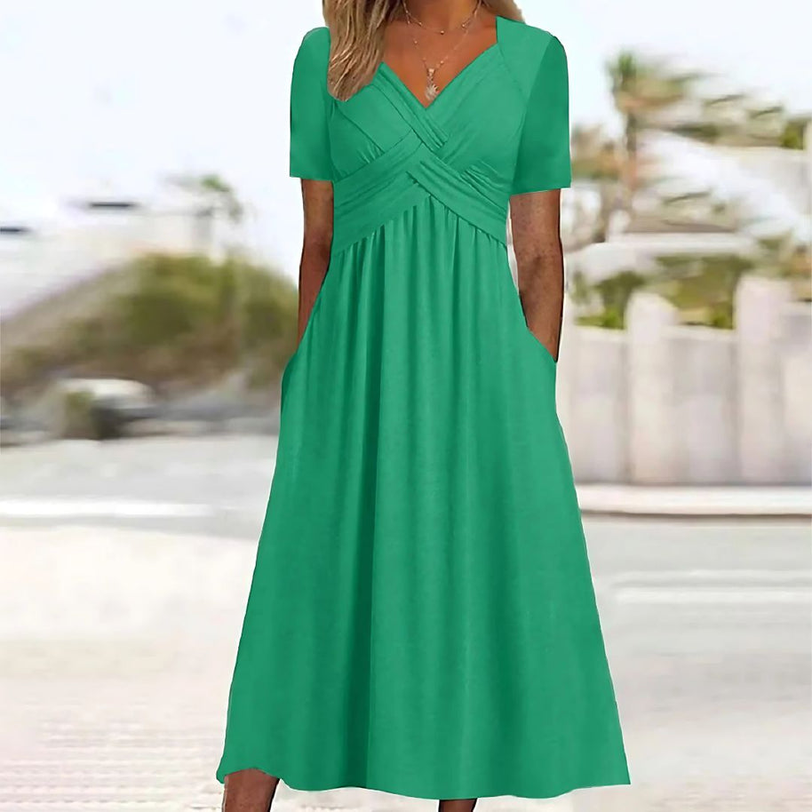 WW | Elegantes Midikleid Mit V-ausschnitt