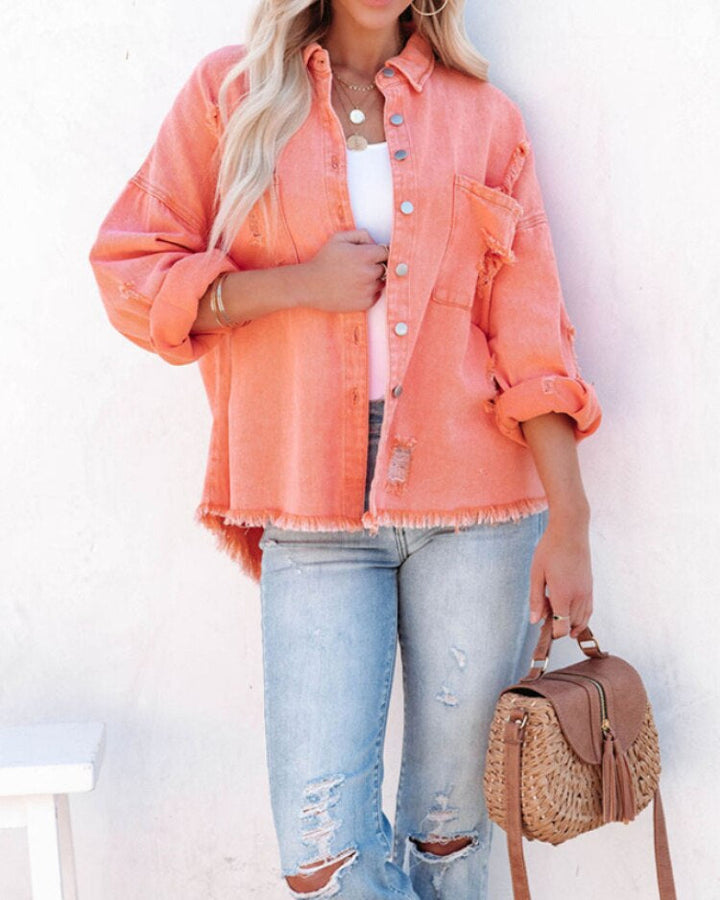W&W Mode | Trendiges Denim-Jacke für Damen - Stilvoll und Vielseitig