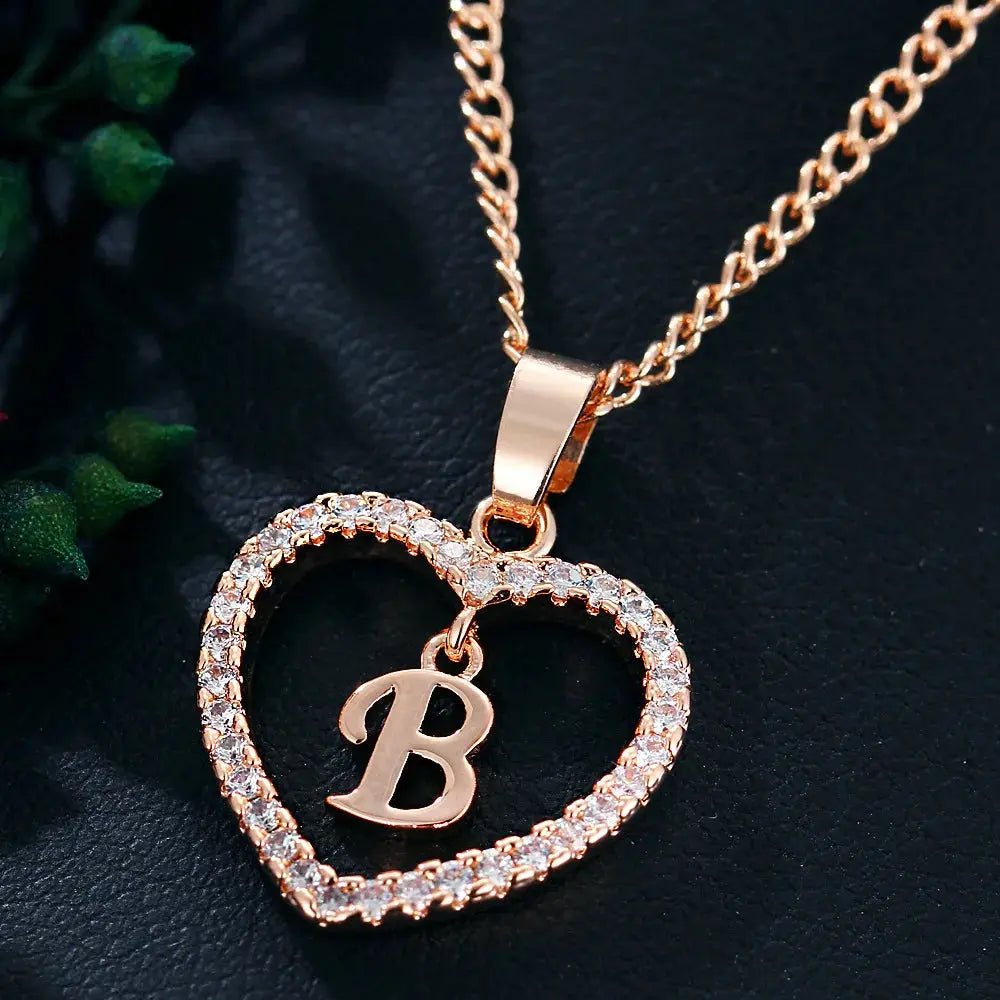 WW | Buchstaben Zirkon Liebe Kette Schmuck Anhänger