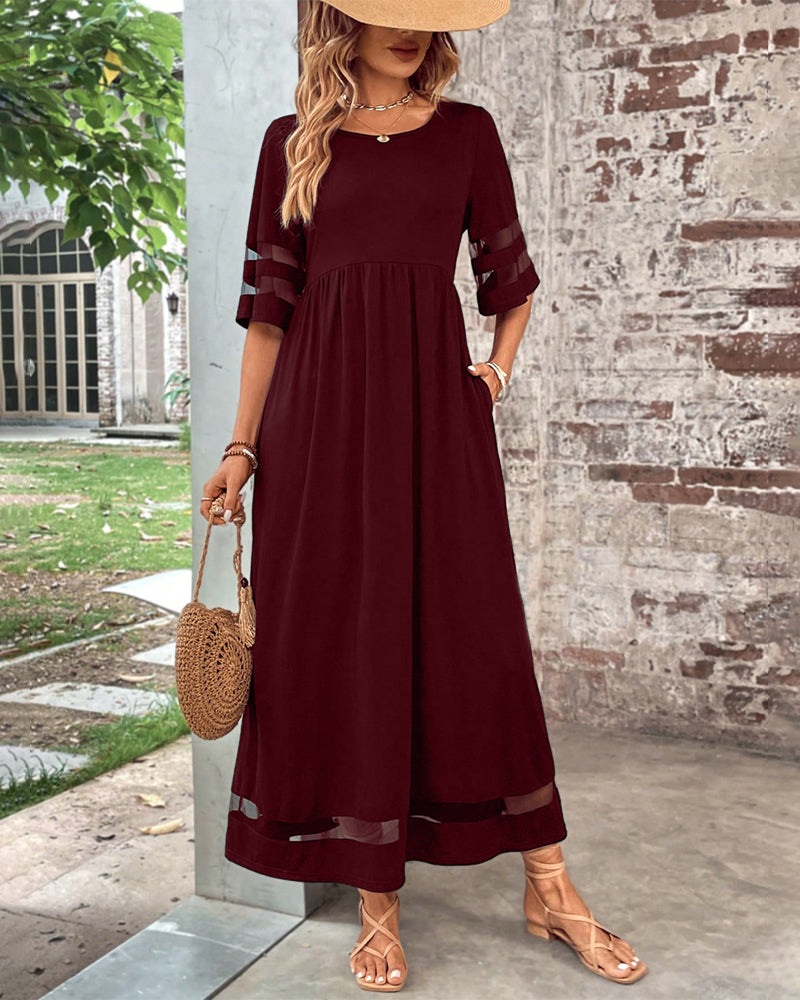 W&W Mode | Elegantes Kleid mit Rundhalsausschnitt