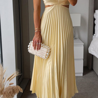 WW | Gefaltetes ausgeschnittenes Midi-Kleid für Damen