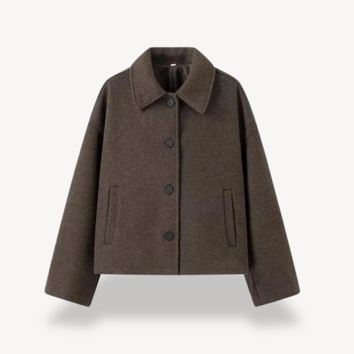 W&W Mode | Damen Braune Oversized Kurze Jacke