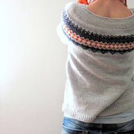 Graue Boho Stil Pullover