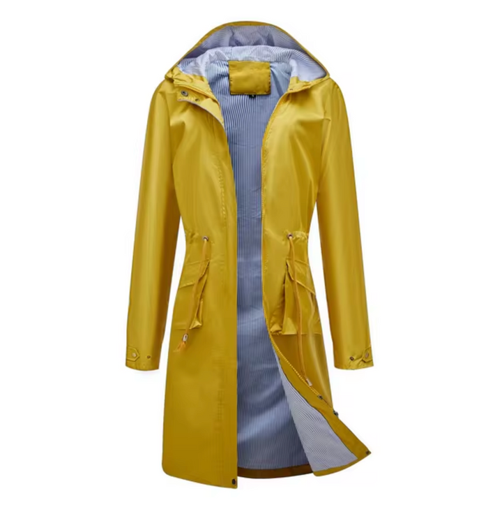 W&W Mode | Lange wasserdichte Jacke mit Kapuze für Damen
