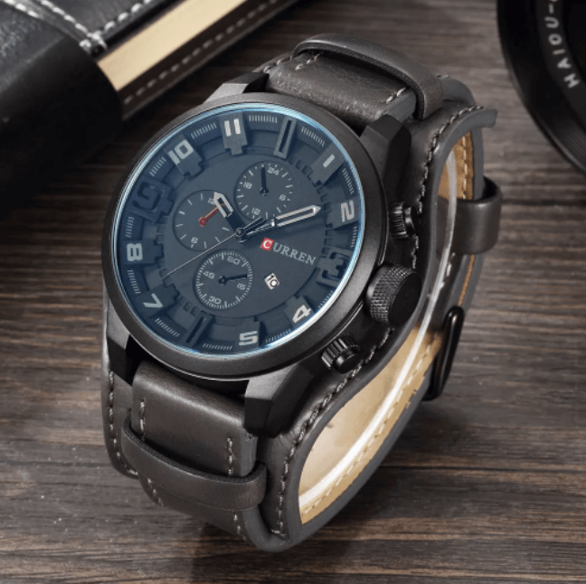 W&W Mode | Luxe Navigator Uhr Lederband