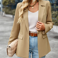 WW | Damen Blazer mit Einem Knopf, Langen Ärmeln, Tailliertem Schnitt, Lässig Chic