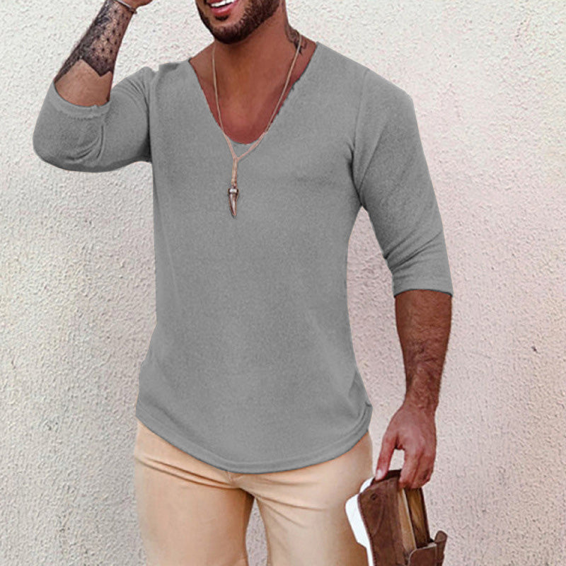 WW | Modische Leichte V-hals Pullover Für Herren Mit Langen Ärmeln