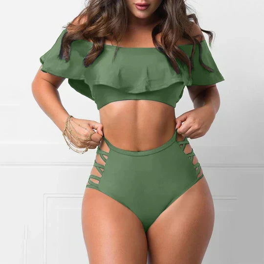 W&W Mode | Schulterfreie Bikini Satzs Mit Rüschen