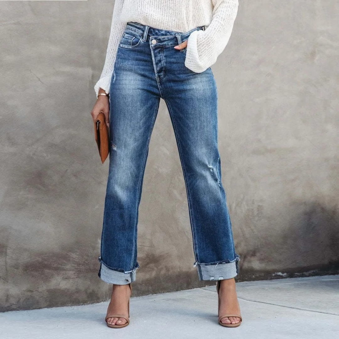 W&W Mode | Hoch Geschnittene Jeanshose