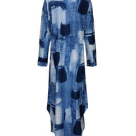 WW | Damen Casual Midi Hemdkleid in Blau
